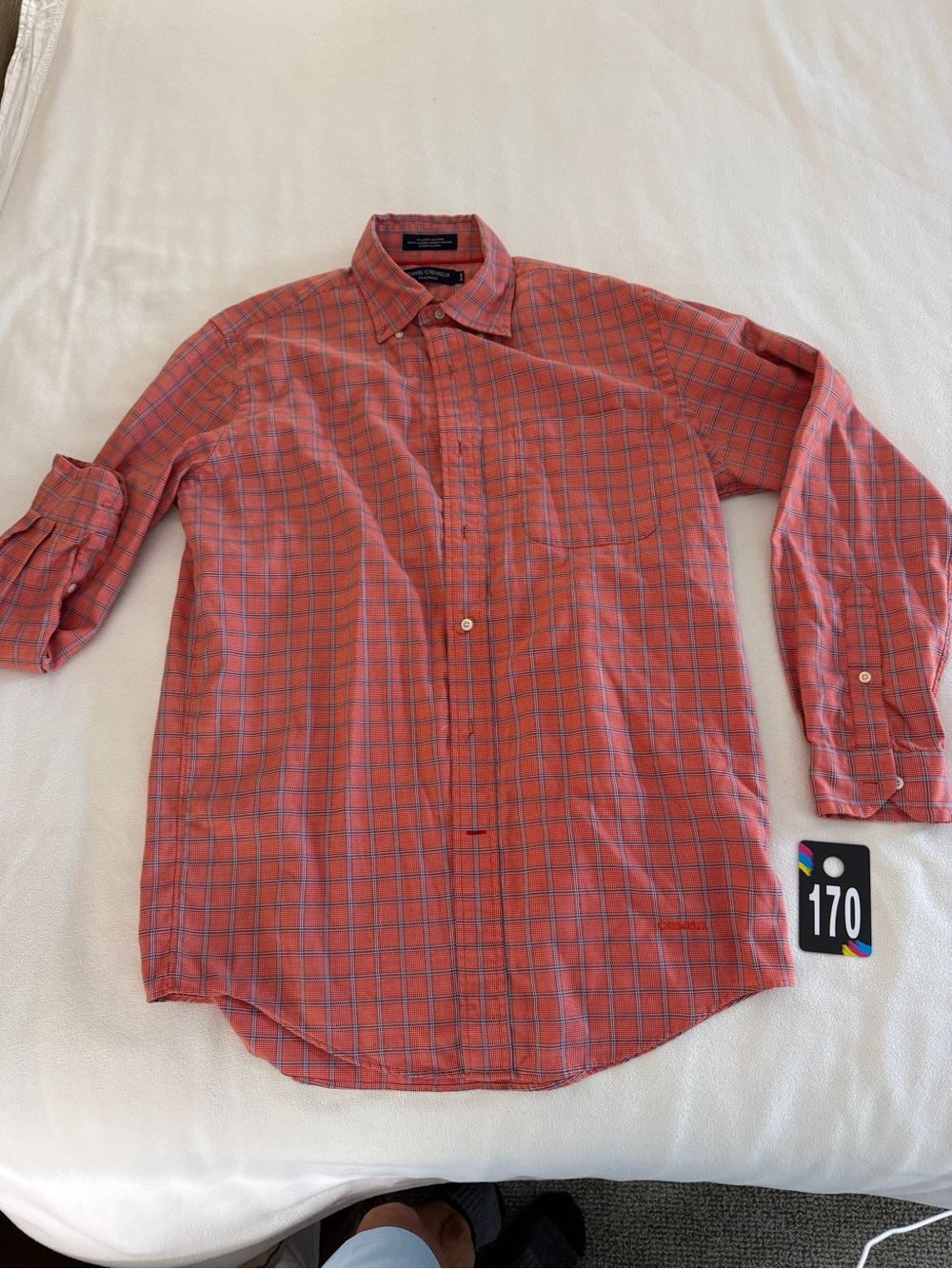Daniel Cremieux Coral Red Plaid Button-Down Shirt